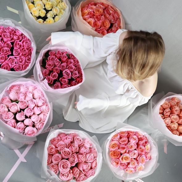 Монобукет из роз 40см